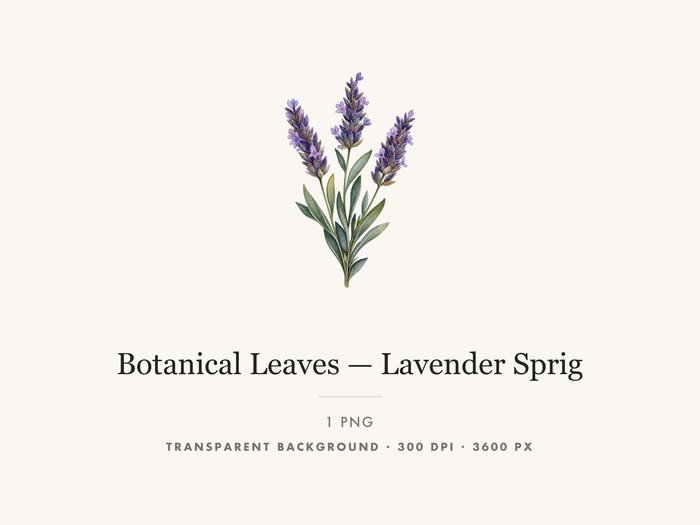 Lavender Sprig Clipart PNG Transparent Botanical