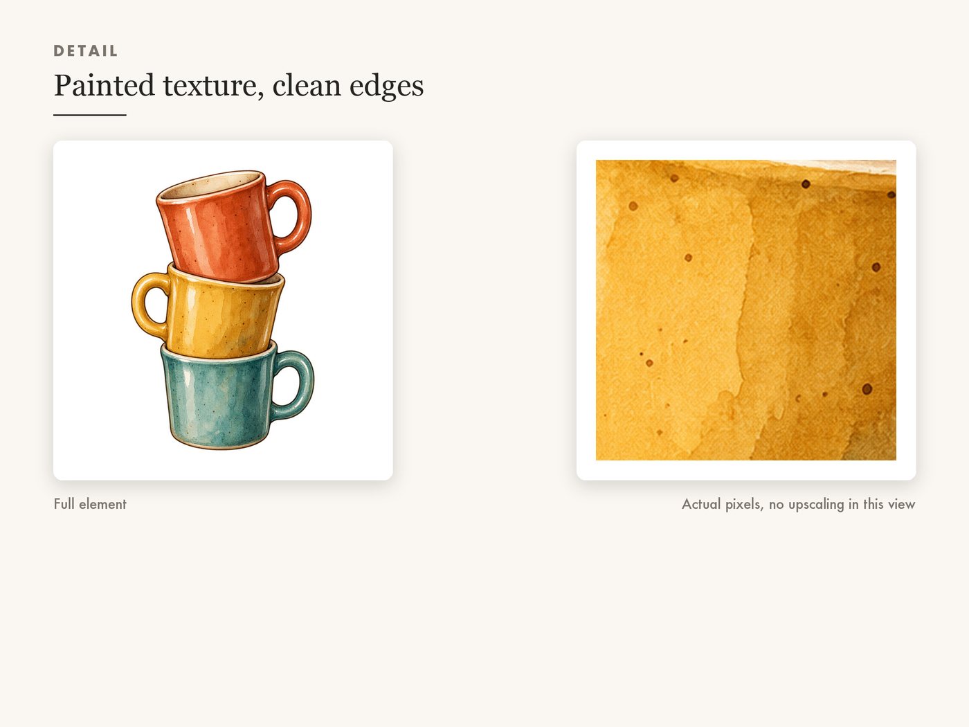 Diner Mug Stack PNG Clipart, Retro Coffee Illustration — detail zoom