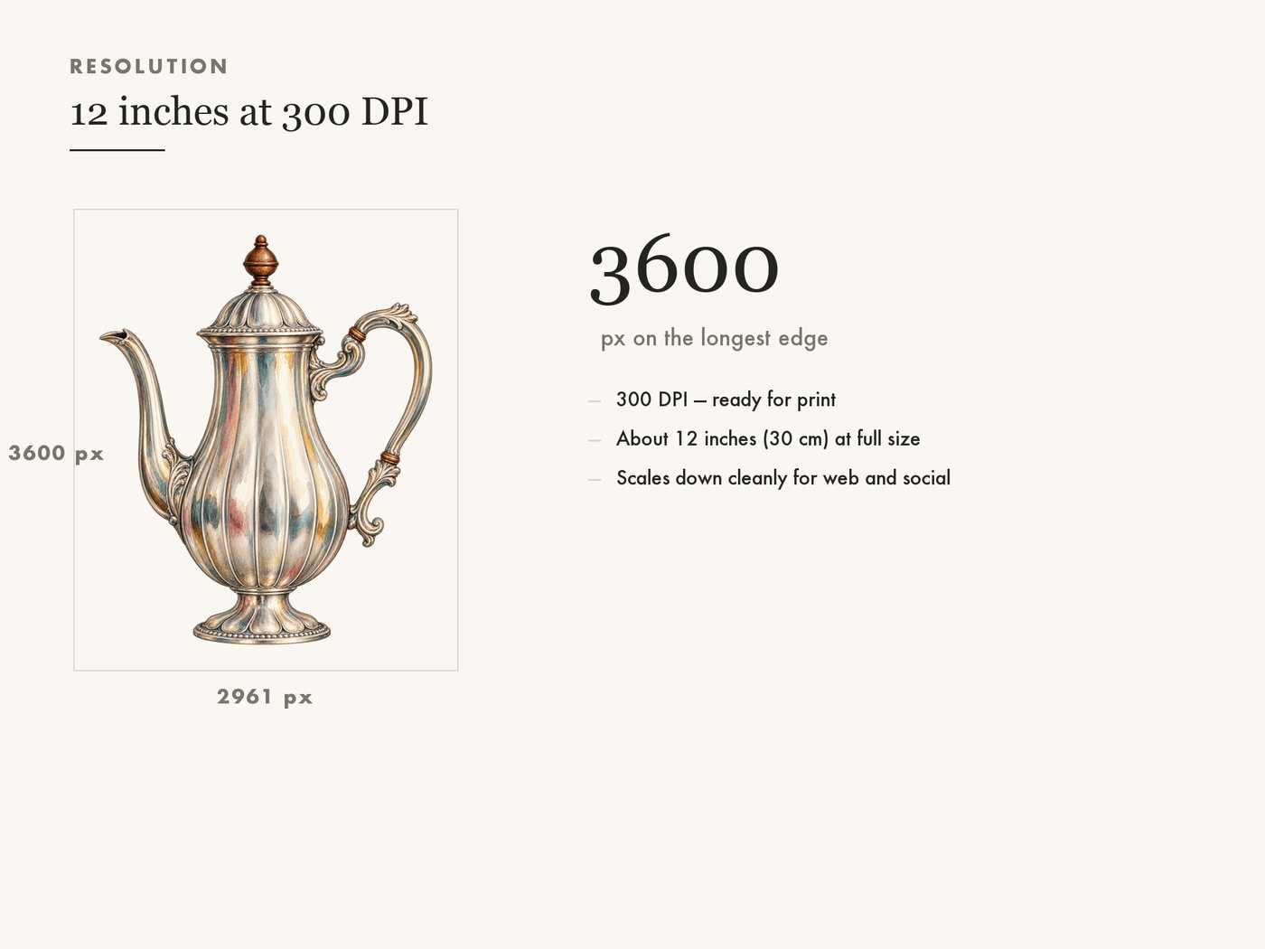 Vintage Silver Coffee Pot Clipart, Transparent PNG — resolution