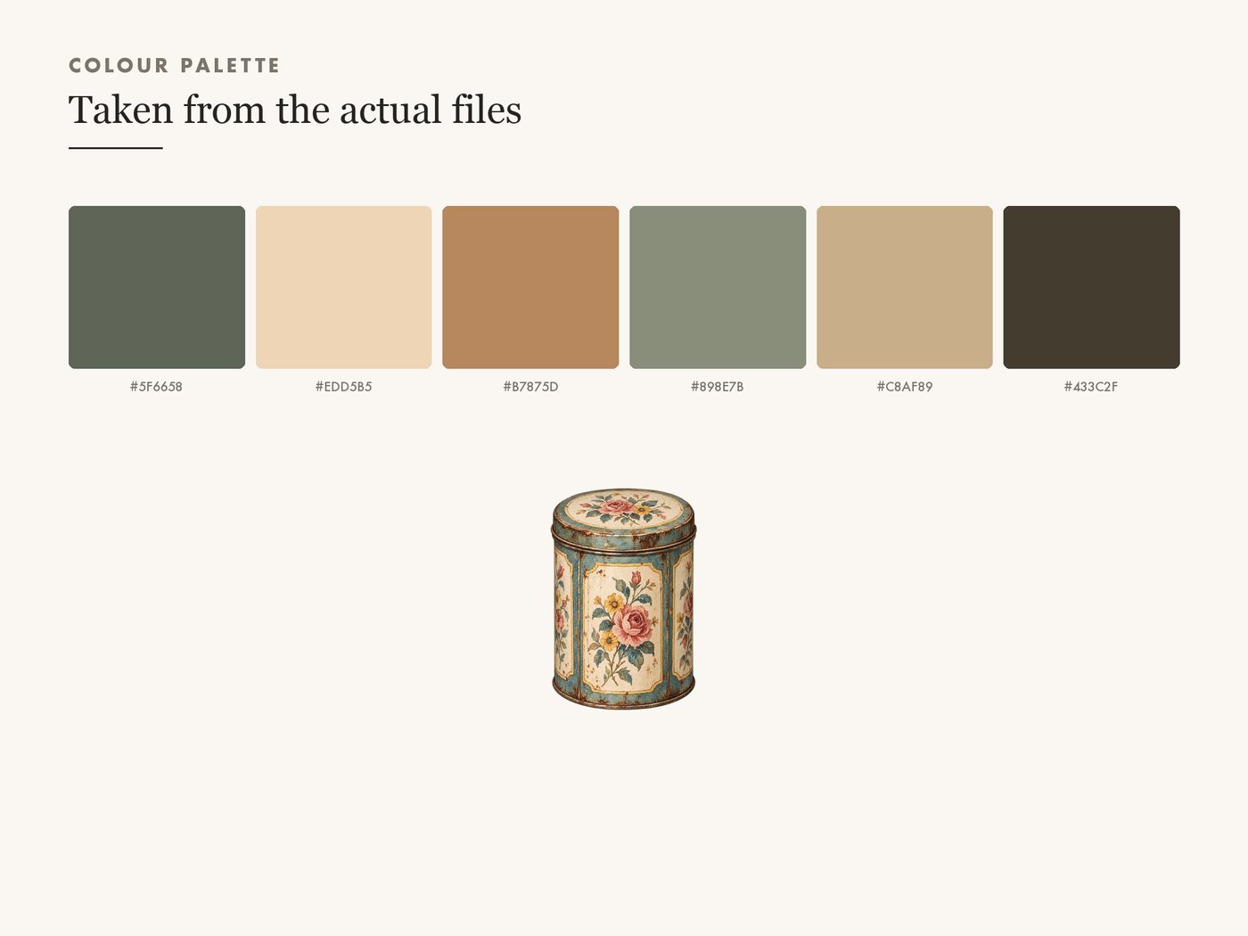 Tin Coffee Canister Clipart PNG, Vintage Kitchen Illustration — colour palette